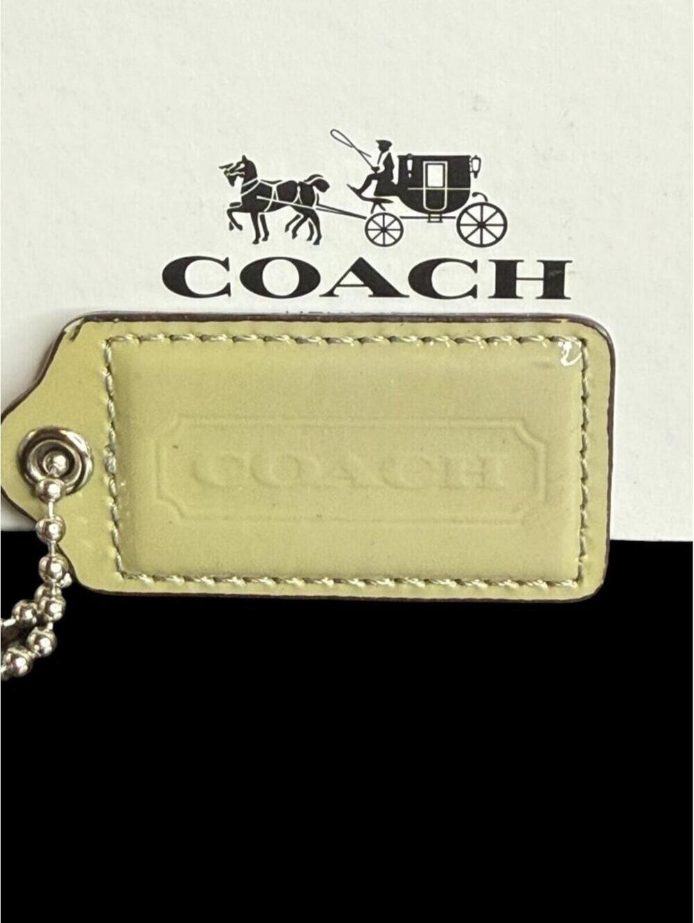 Coach Leather Hangtag Light green patent (2.5")